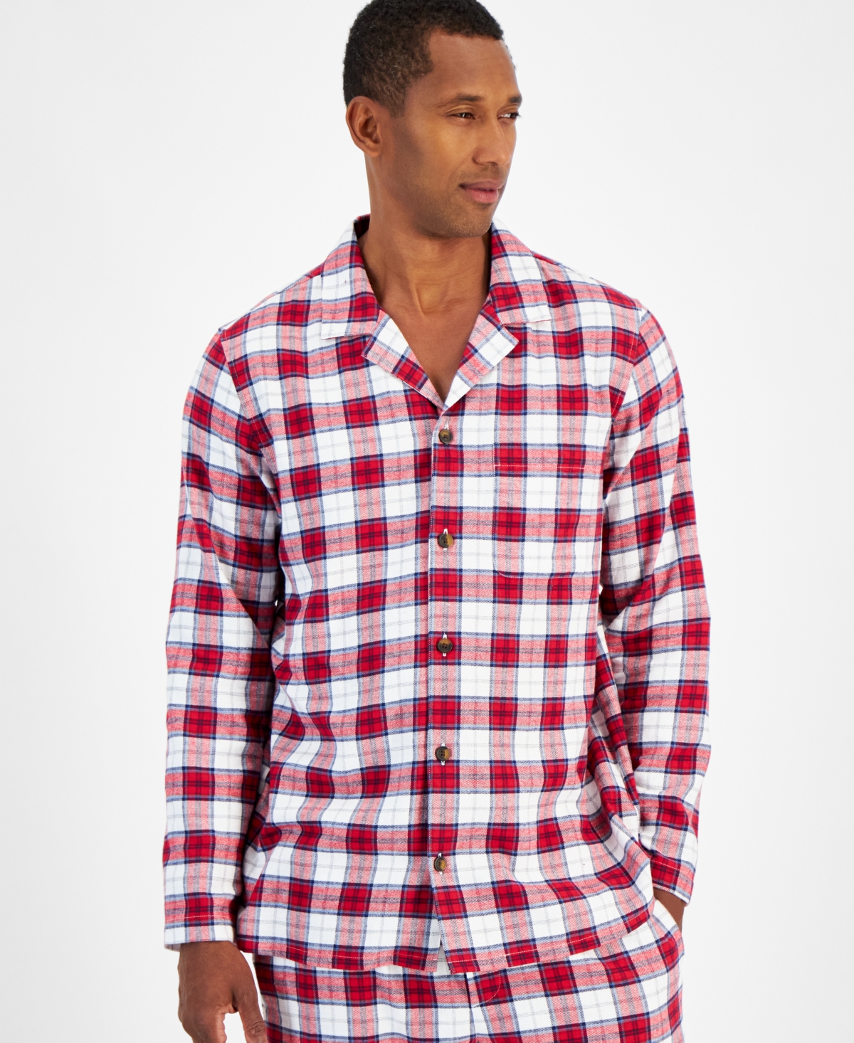 Club Room Men's 2-Pc. Sato Plaid Flannel Pajama Set, Created for Macy's - Red