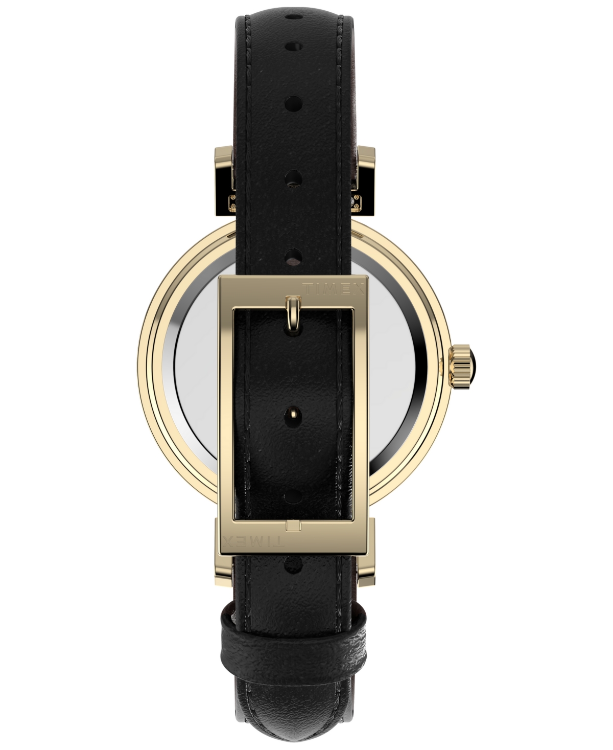 Shop Timex Women's Quartz Dress Analog Black Leather Strap 31mm Round Watch
