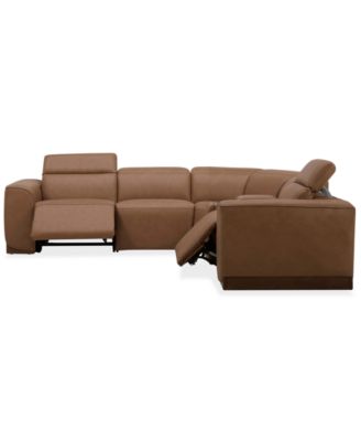 Lovro 5-Pc. Leather Sectional with 2 Power Motion Chairs & 1 Console, Created for Macy's
