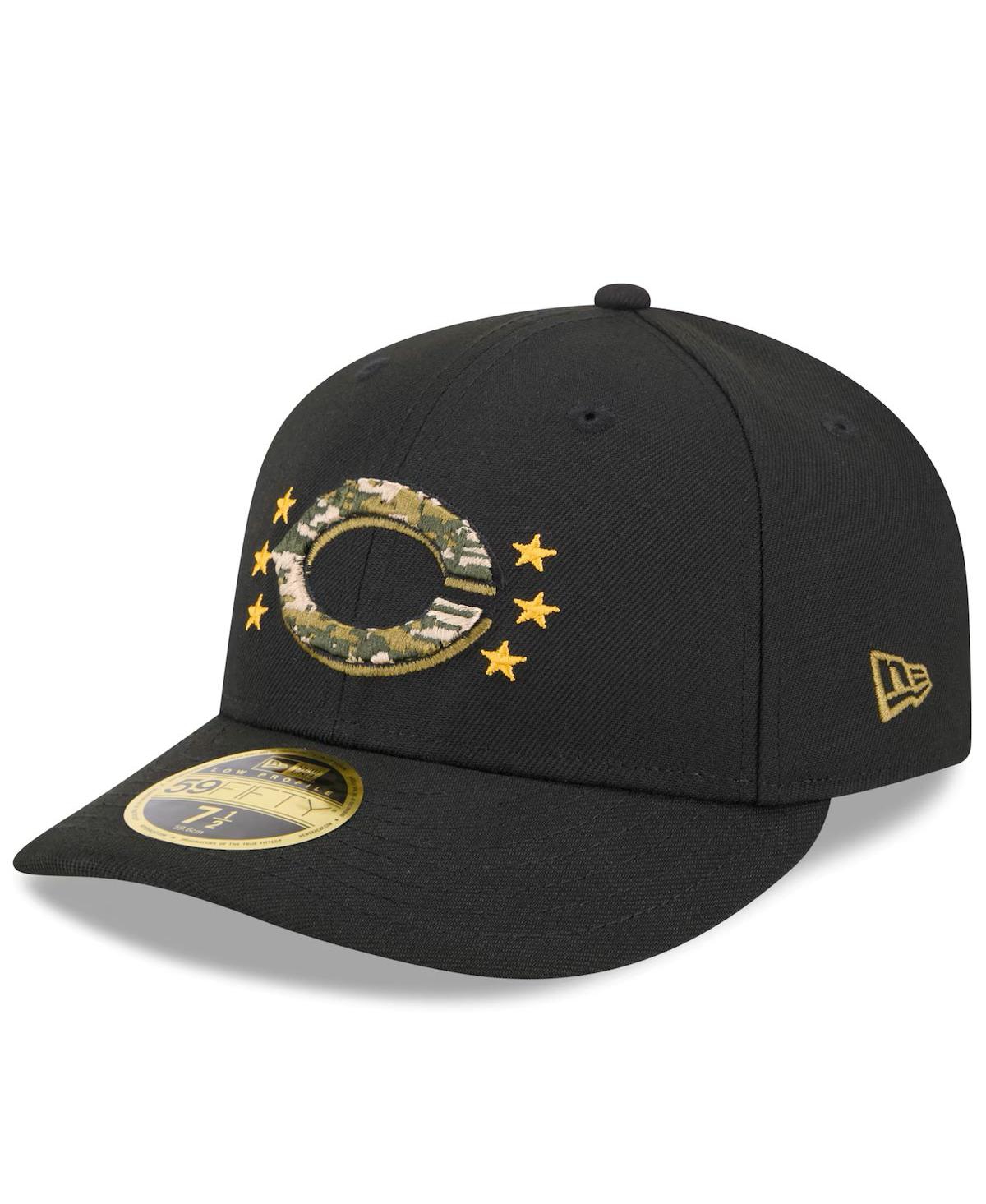NEW ERA MEN'S BLACK CINCINNATI REDS 2024 ARMED FORCES DAY LOW PROFILE 59FIFTY FITTED HAT 