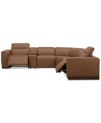 Lovro 6-Pc. Leather Sectional with 2 Power Motion Chairs & 1 Console, Created for Macy's
