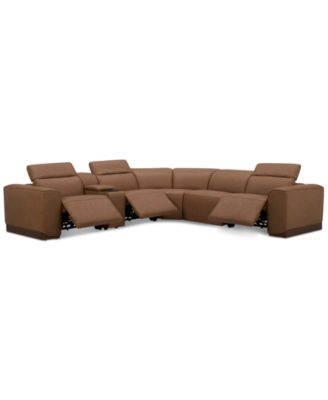 Lovro 6-Pc. Leather Sectional with 3 Power Motion Chairs & 1 Console, Created for Macy's