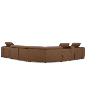 Lovro 7-Pc. Leather Sectional with 3 Power Motion Chairs & 1 Console, Created for Macy's