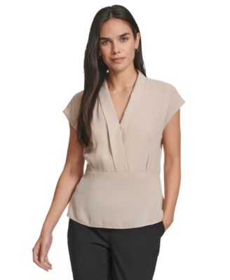 Calvin Klein - Women's Short-Sleeve V-Neck Top