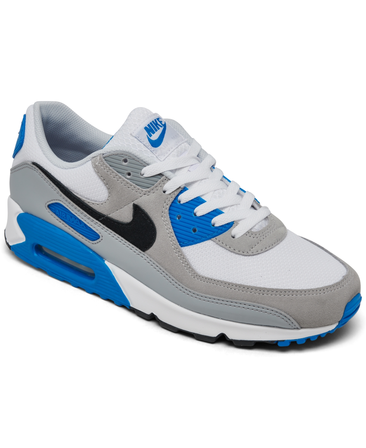 Men's Air Max 90 Casual Sneakers from Finish Line - White/Blue
