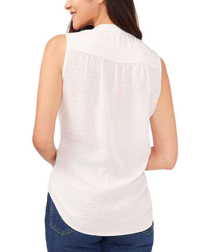 Vince Camuto Women's Solid Sleeveless Ruffled Top Brown Size XL main image 1