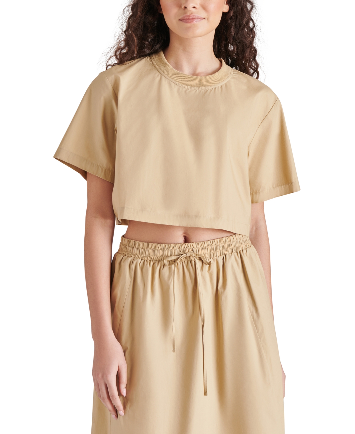 Women's Sunny Short-Sleeve Cotton Top - Khaki