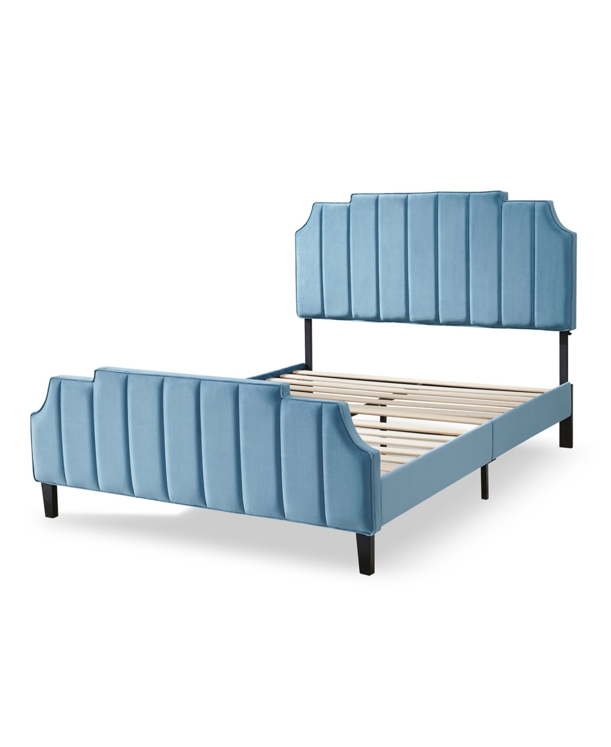 Gold Sparrow Diana 56" Fabric Upholstered Channel Tufted With Adjustable Headboard Heights Full Bed, Created For In Opal