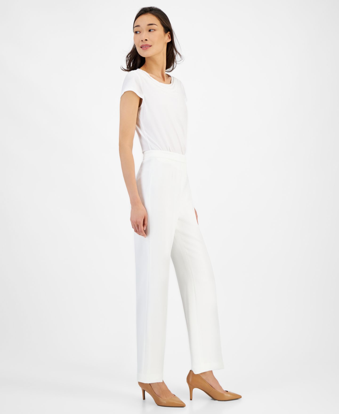 Женские брюки Kasper Kate Straight Leg Pant, цвет: Ванильный ледяной — фото 4
