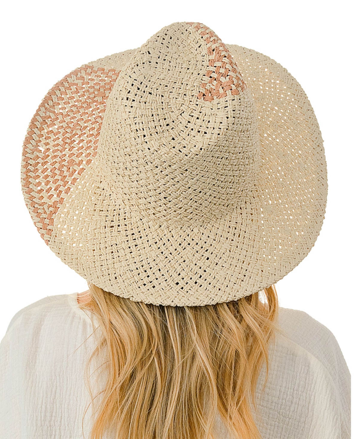 Shop Marcus Adler Women's Straw Panama Hat With Color Detail In Tan