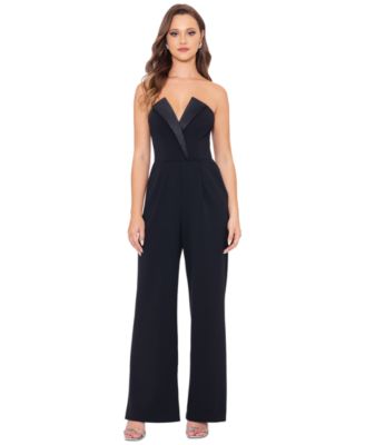 Betsy Adam Petite Strapless Tuxedo Jumpsuit Macy s