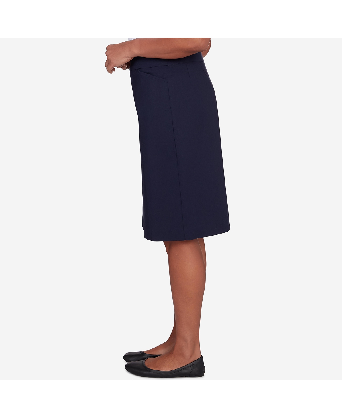 Alfred Dunner Petite Classic Stretch Knee Length Skirt