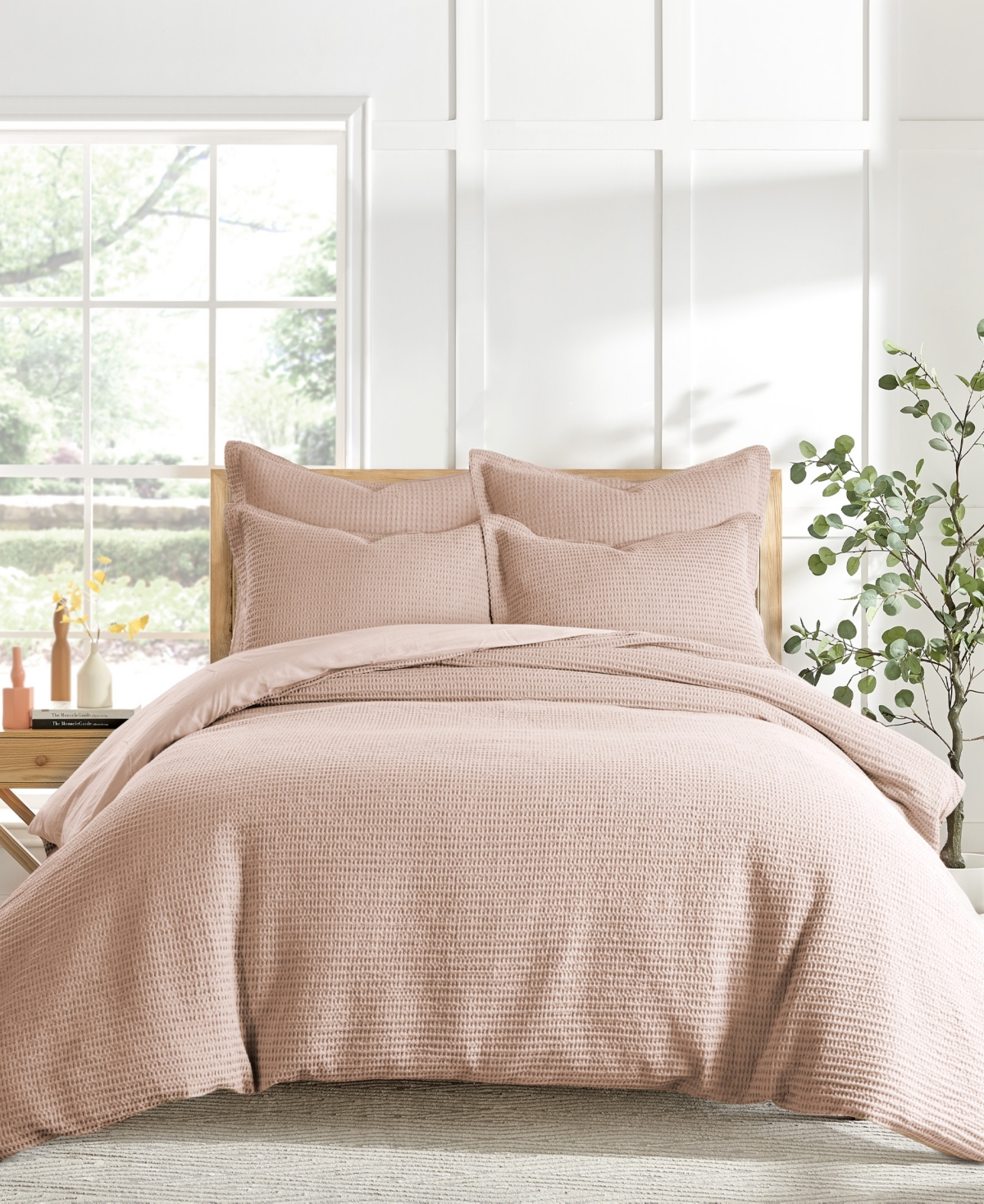 Levtex Cloud Waffle Textured 3-pc. Duvet Cover Set, King/california King In Blush