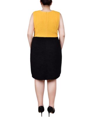 Plus Size 3/4 Sleeve Textured Knit 2 Piece Dress Set