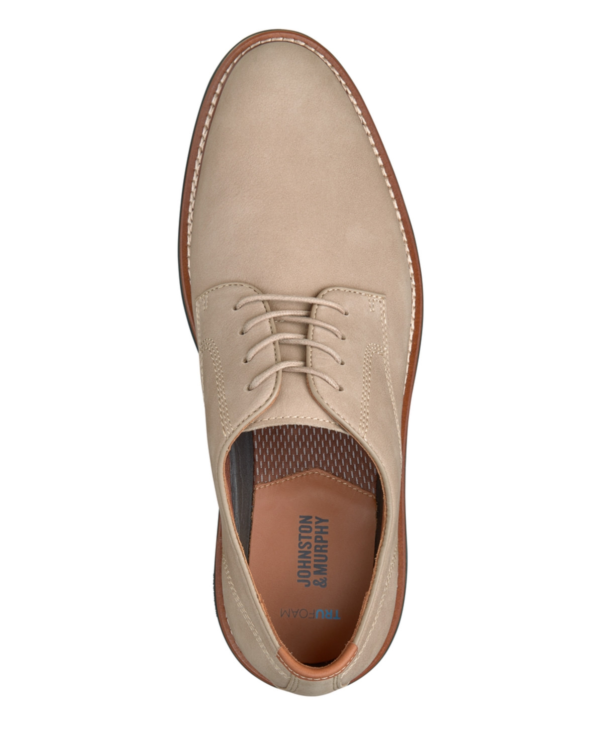 Shop Johnston & Murphy Men's Upton Plain Toe Dress Casual Lace Up Shoes In Taupe