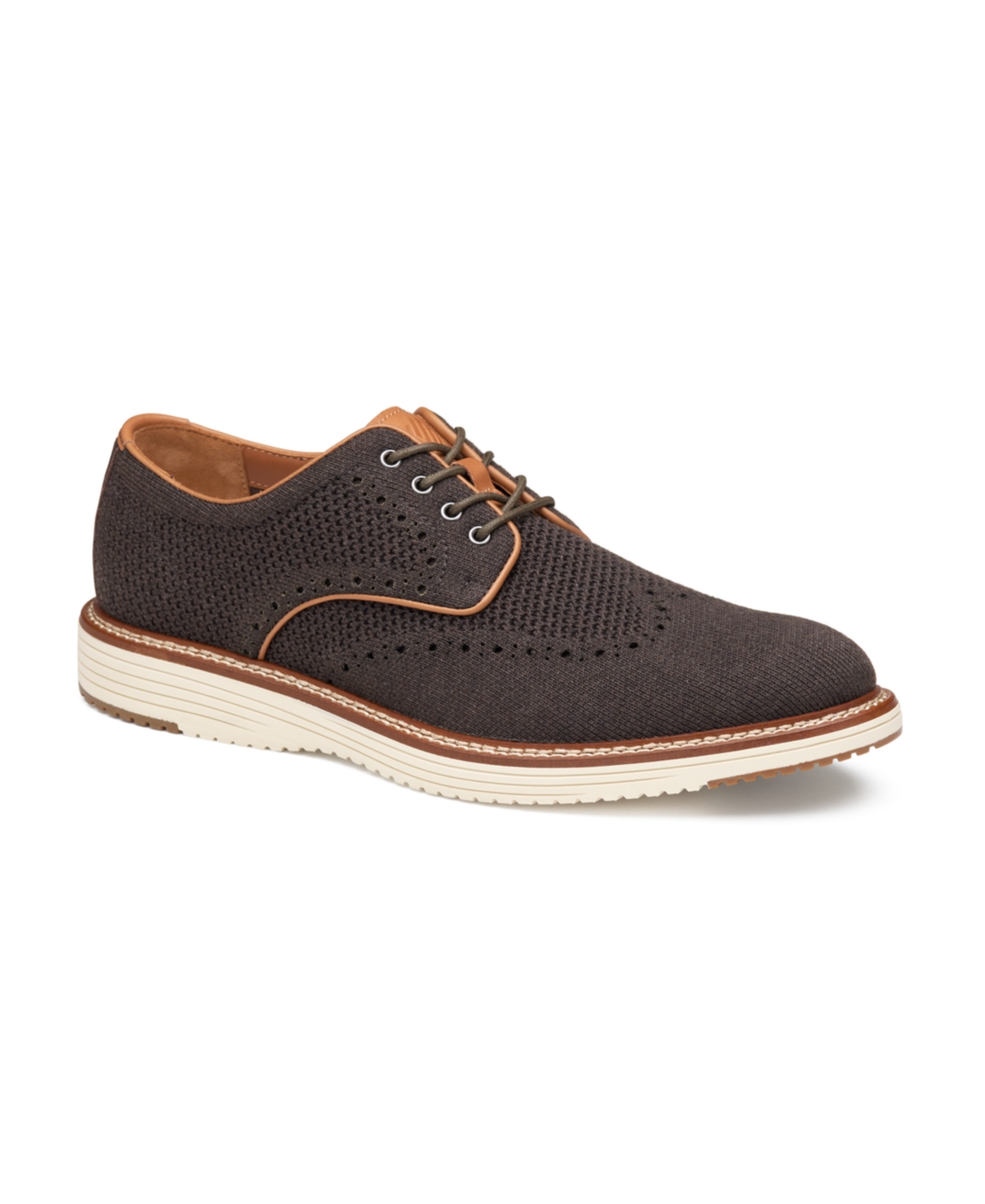 Men's Upton Knit Wingtip Dress Casual Lace Up Sneakers - Brown