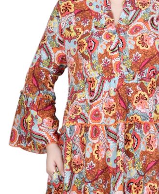 Petite 3/4 Sleeve Tiered Dress