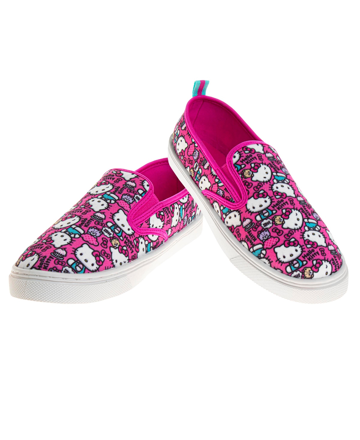 Hello Kitty Little And Big Girls Canvas Sneakers In Fuchsia
