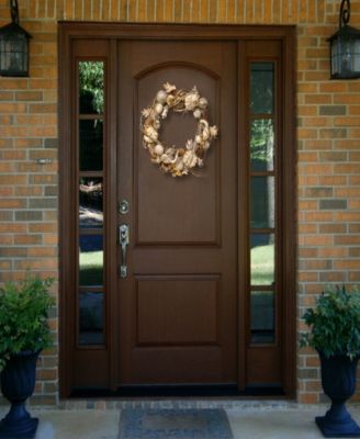 20" Artificial Autumn Wreath, White, Decorated with Pumpkins, Gourds, Pinecones, Berry Clusters, Ball Ornaments, Oak Leaves