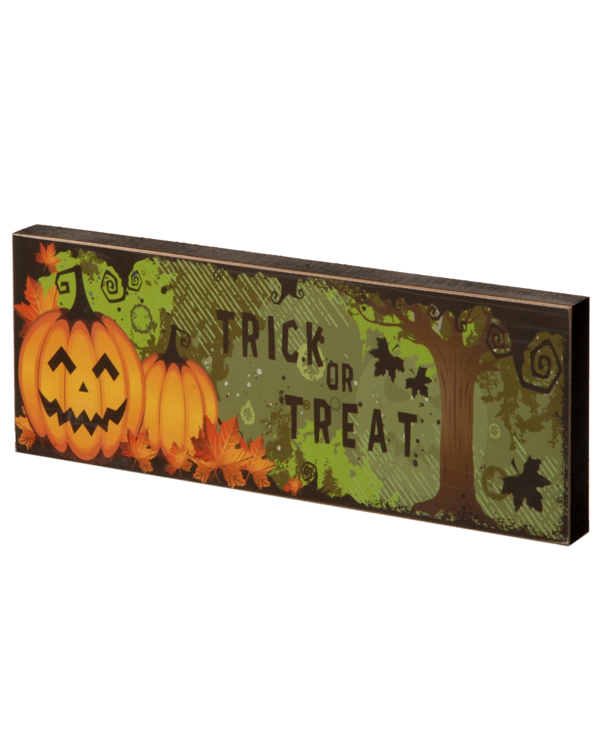 4" Trick or Treat Hanging Wall Decoration, Halloween Collection - Green