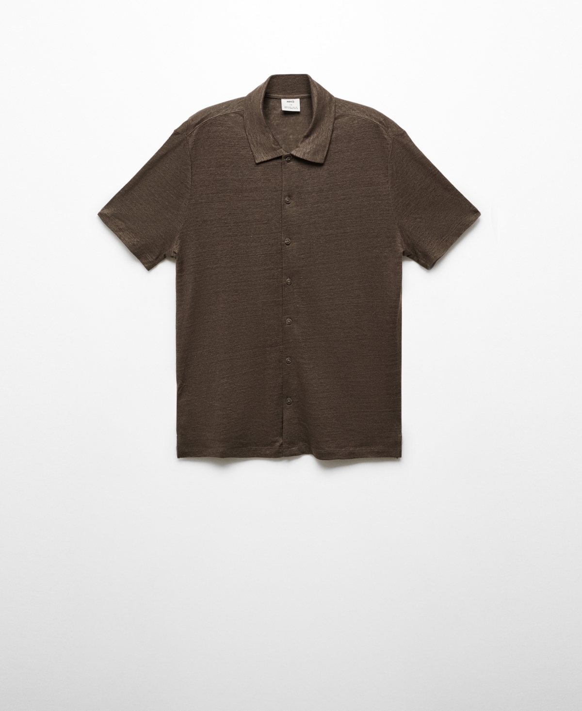 Shop Mango Men's Slim Fit 100% Linen Polo Shirt In Brown