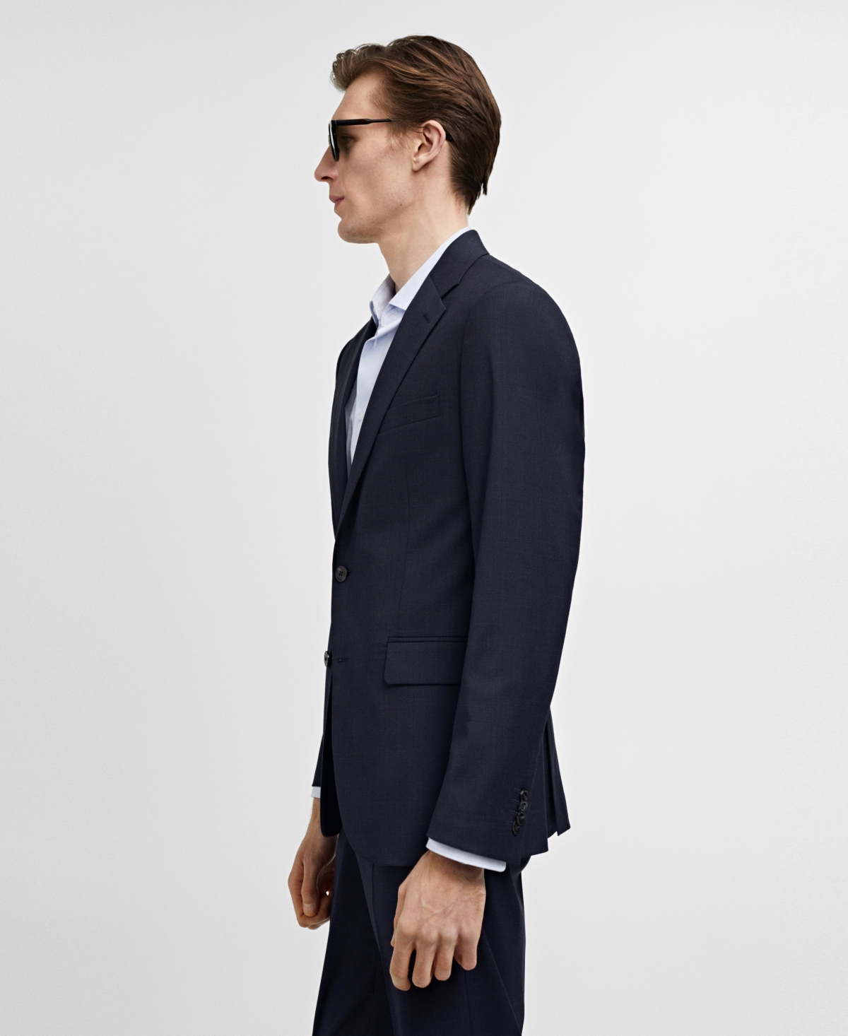 Shop Mango Men's Stretch Fabric Slim-fit Suit Blazer In Dark Navy