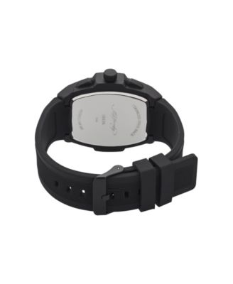 Men's Black Textured Silicone Strap Watch 48mm