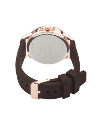 Women's Quartz Matte Brown Silicone Strap Analog Watch 38mm