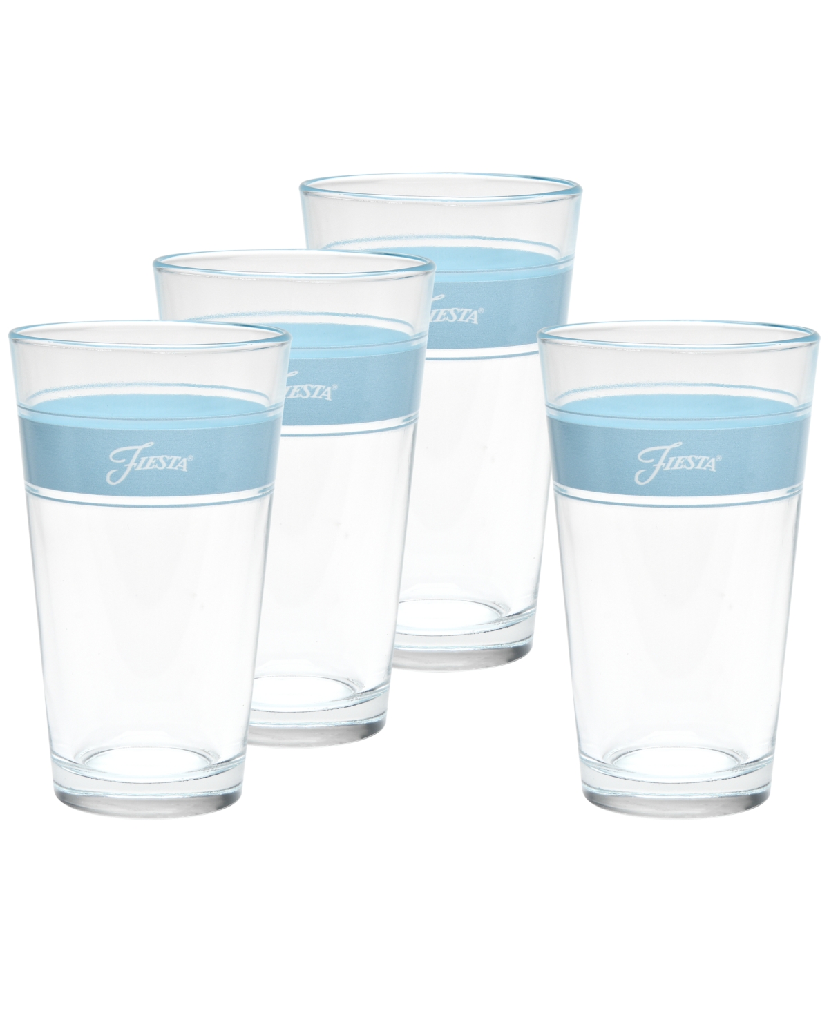 Fiesta Sky Frame 16-ounce Tapered Cooler Glass Set Of 4 In Brown