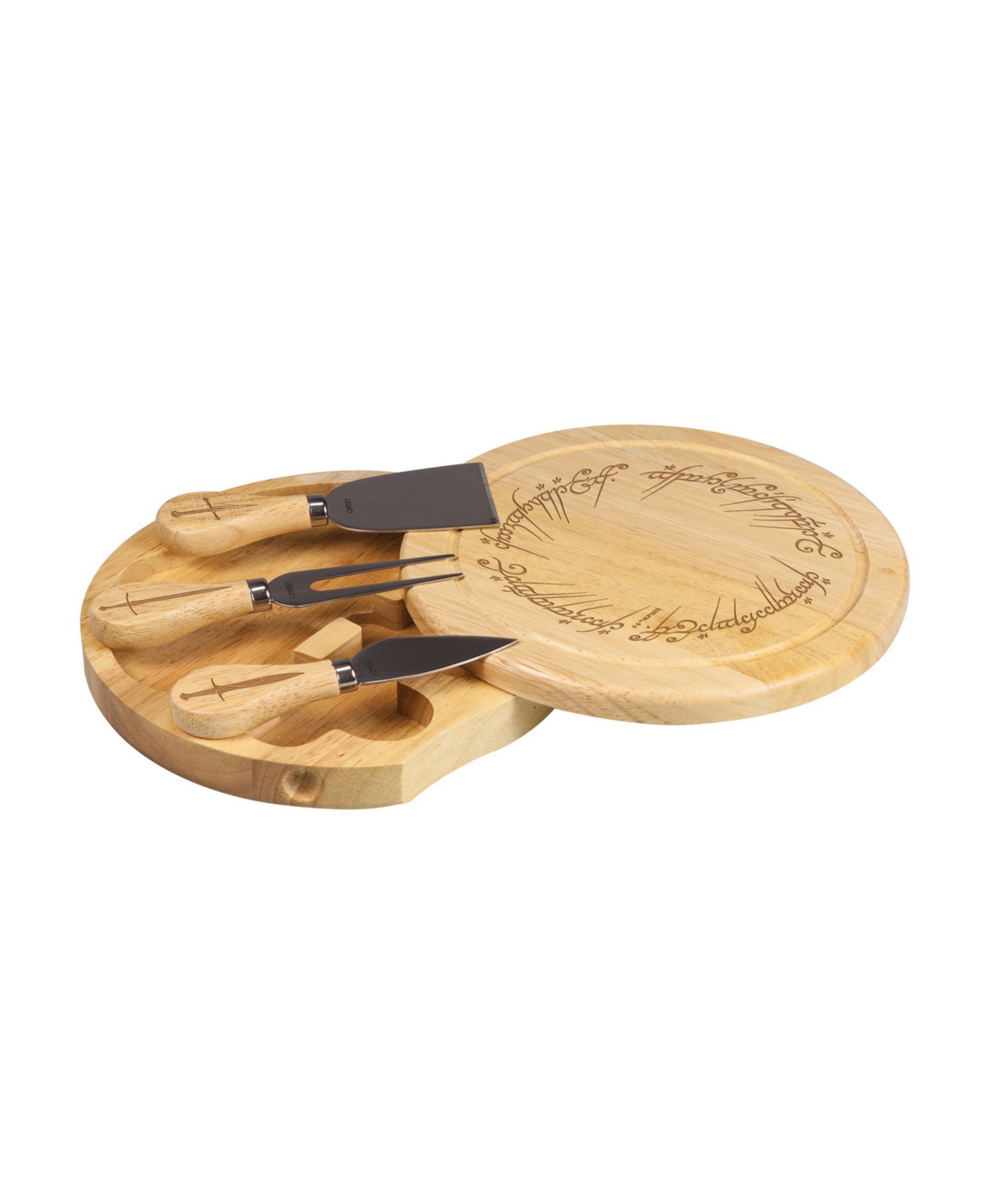 Toscana Lord Of The Rings Brie Cheese Cutting Board And Knife Set In Brown