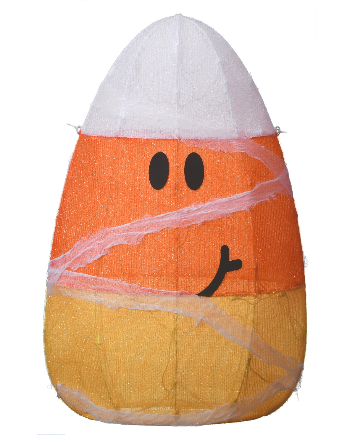 28" Pre-Lit Candy Corn Mummy Outdoor Decoration, Led Lights, Halloween Collection - Orange