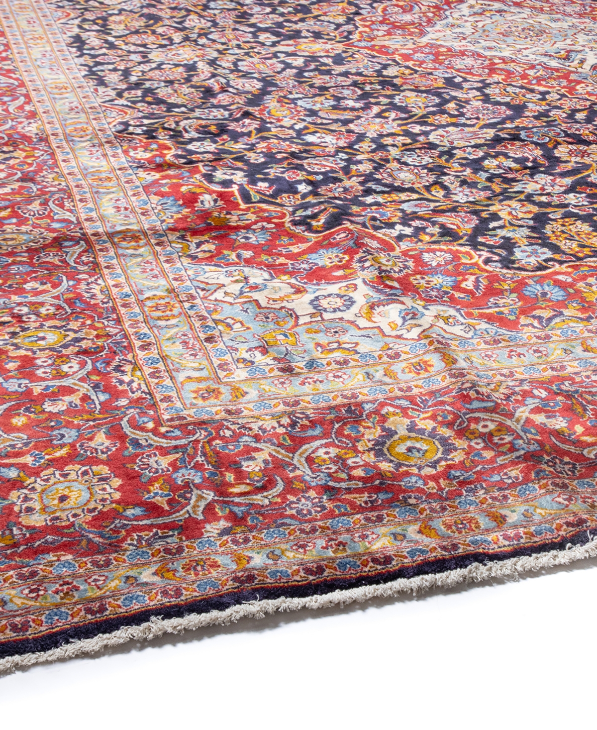 Shop Bb Rugs One Of A Kind Kashan 10'x13' Area Rug In Dark Blue