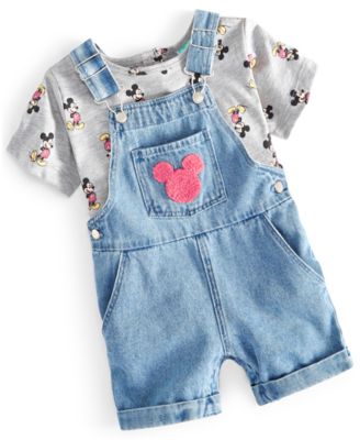 Disney - Baby Mickey Mouse T-Shirt & Shortall, 2 Piece Set