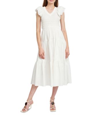 En Saison - Women's Amaya Cotton Flutter-Sleeve Midi Dress