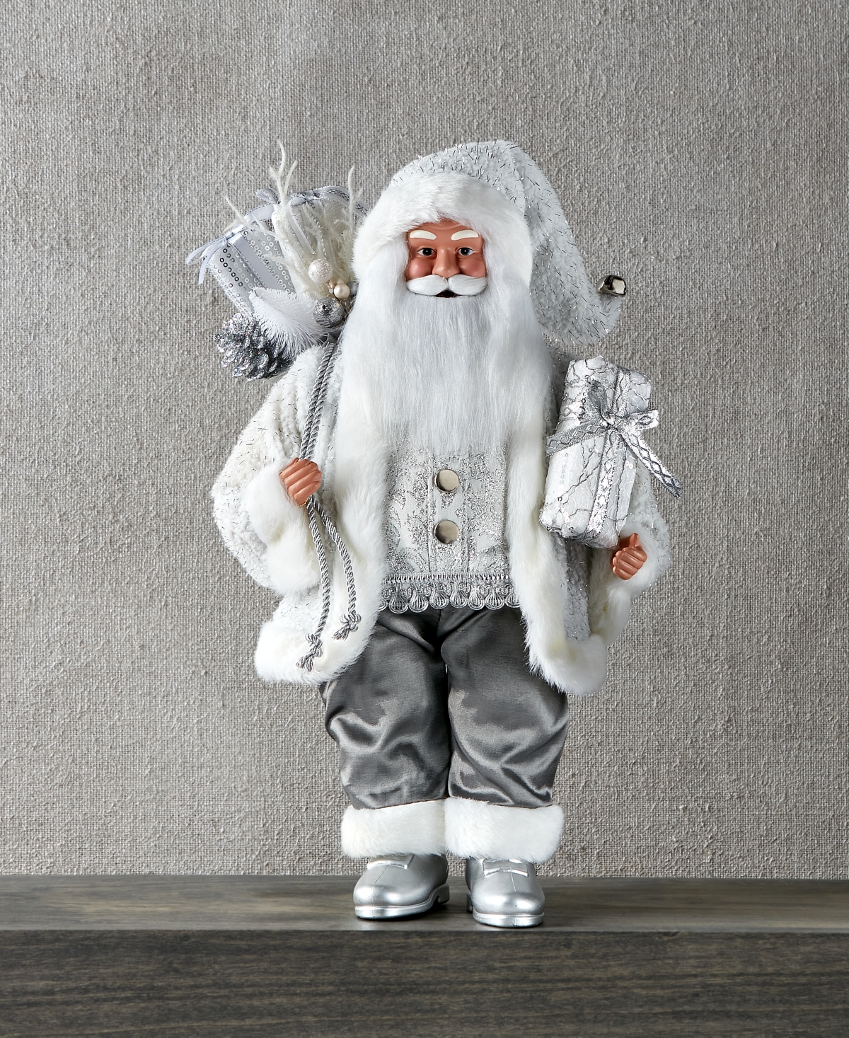 Holiday Lane Northern Holiday White Caucasian 18" Santa With Gift Box In No Color