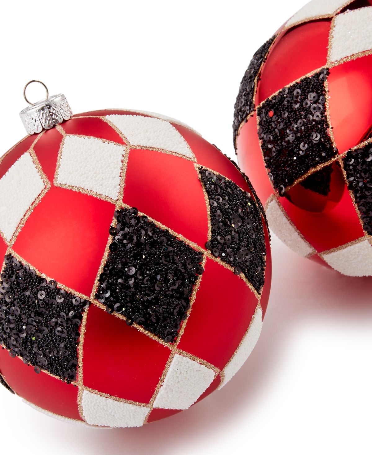 Holiday Lane Royal Holiday Diamond-motif Ornaments, Set Of 3, Exclusively At Macy's In No Color