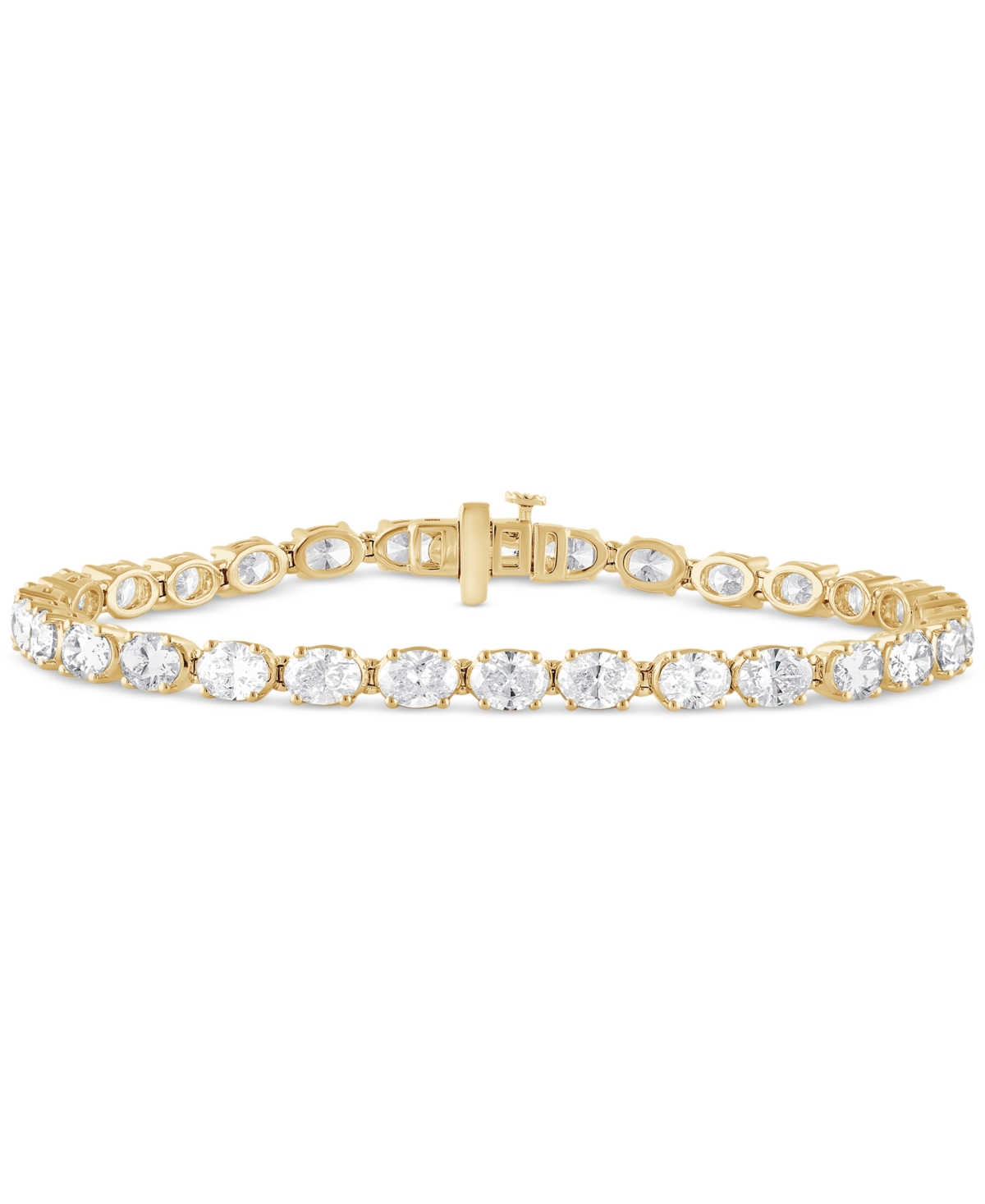 Badgley Mischka Lab Grown Diamond Oval-Cut Tennis Bracelet (9 ct. t.w.) in 14k White, Yellow or Rose Gold