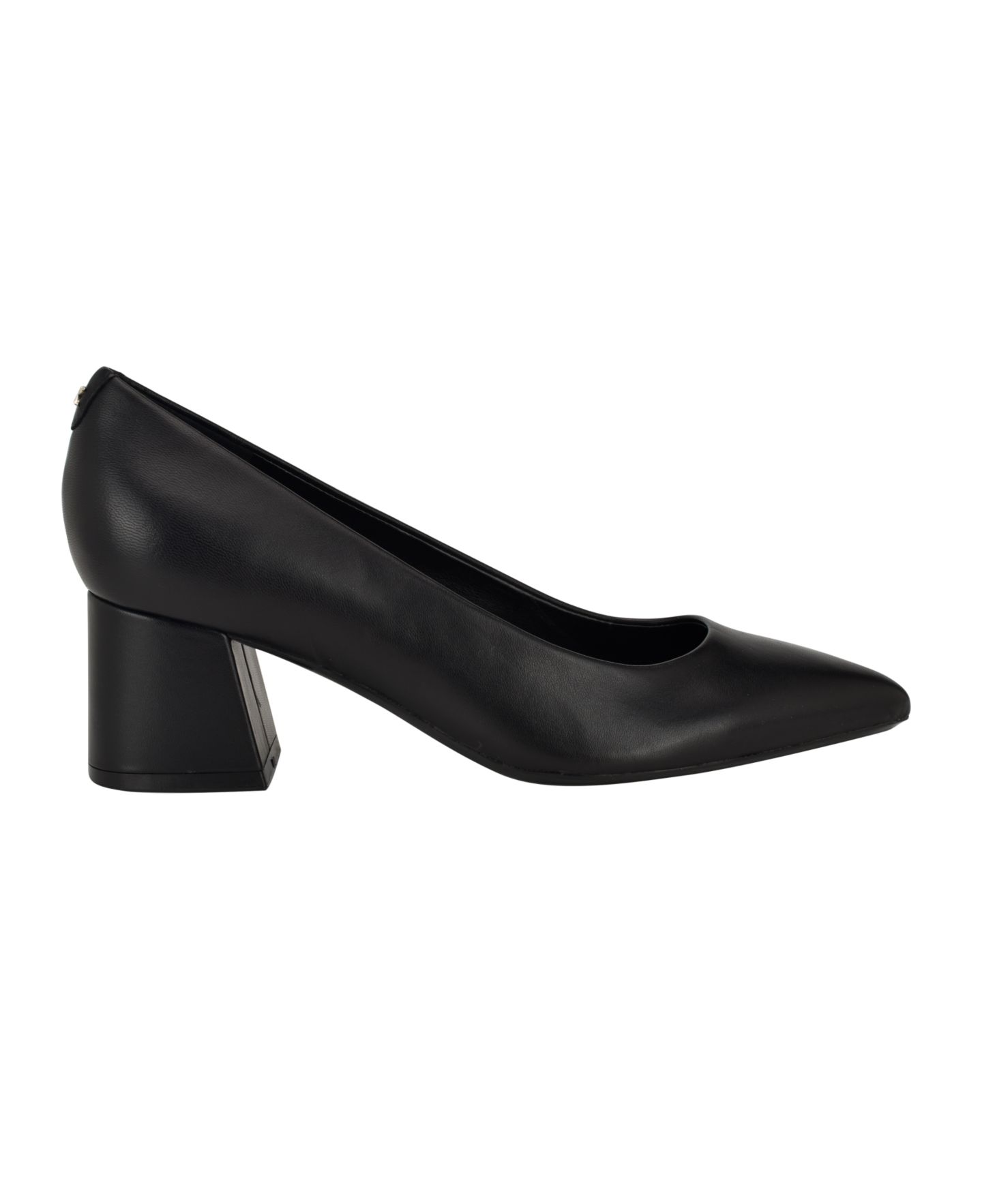 Женские туфли Calvin Klein Lenott Pointy Toe Block Heel, цвет: Чёрный кожаный — фото 2