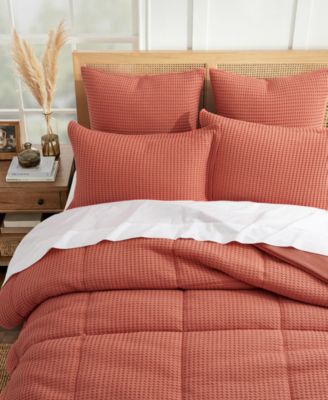 Mills Waffle Textured 3-Pc. Duvet Cover Set, Full/Queen
