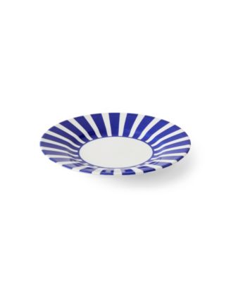 Blue Italian Steccato Bold Stripe Side Plates, Set of 4