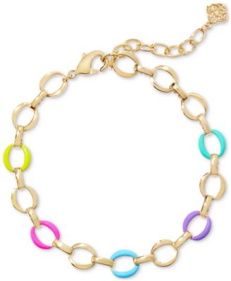 Kendra Scott - 14k Gold-Plated Multicolor Chain Link Bracelet