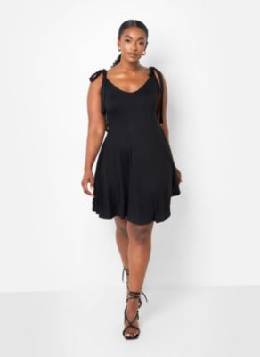 plus size black skater dresses Plus Size Black Skater Dress 2X main image 1