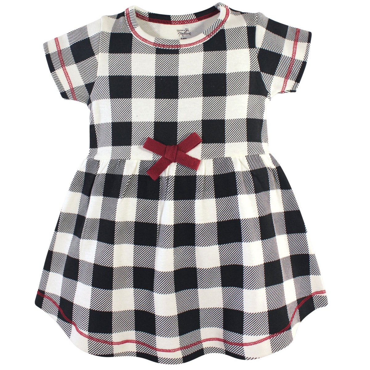 Touched by Nature Baby Girls Baby Organic Cotton Dress and Cardigan 2pc Set,- Black Plaid