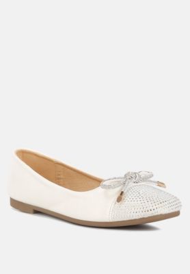 Women's Rhinestones Embellished Toe Cap Ballerinas