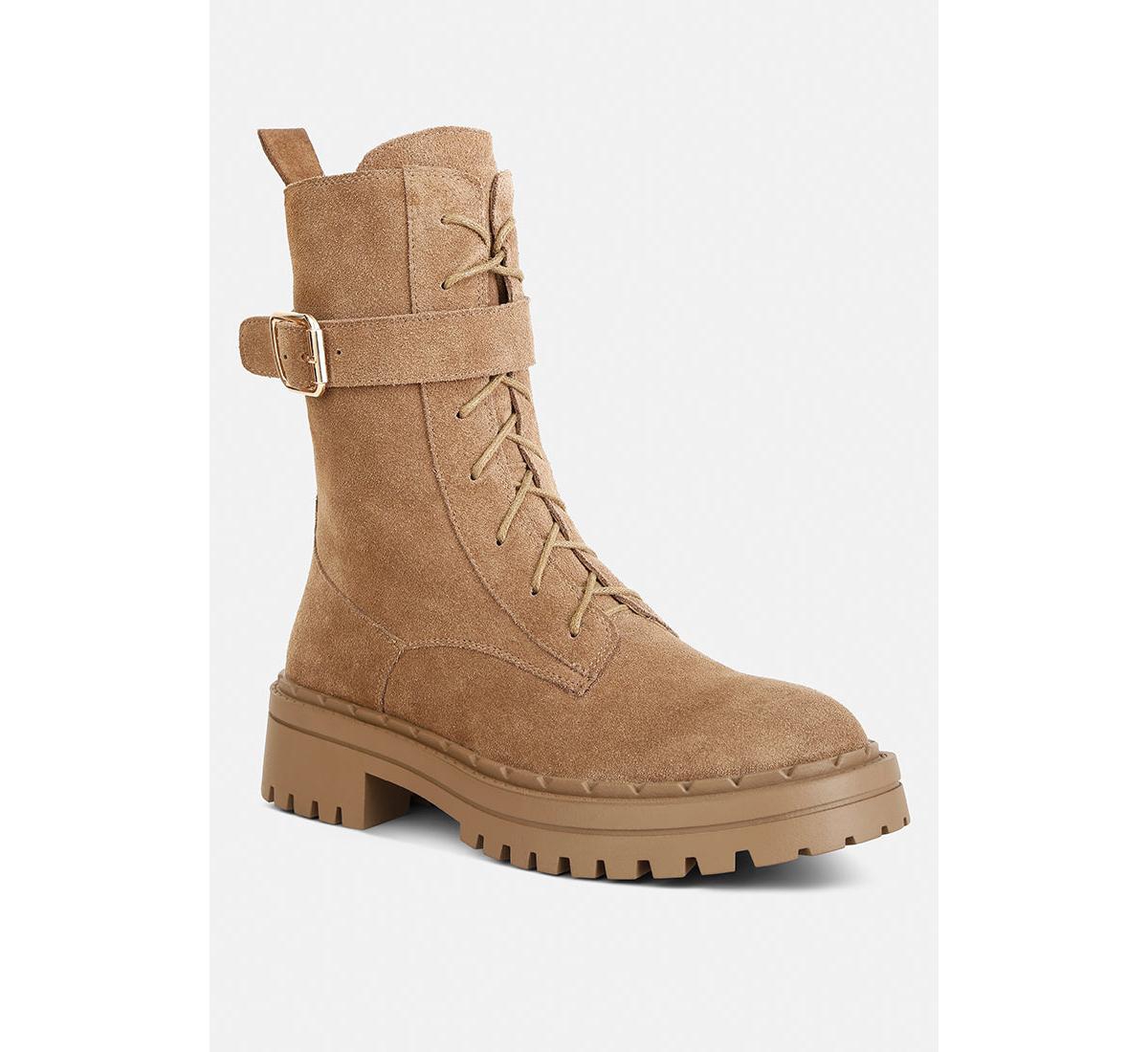 Rag & Co Kasper Womens Suede Chunky high ankle Lug Boots