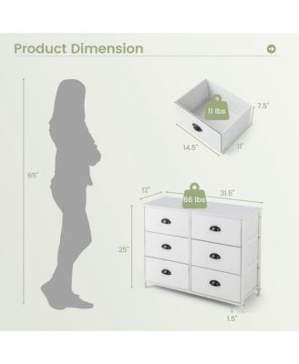 3-Tier Storage Organizer with 6 Foldable Fabric Drawers Fabric Storage Drawers
