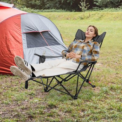 Folding Camping Chair with Detachable Footrest