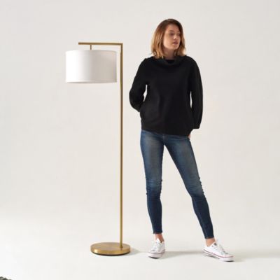 Montage Modern 60" LED Arc Floor Lamp with Fabric Drum Shade