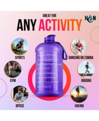 1 Gallon Water Bottle with Times to Drink (128oz) – Motivational Time Reader Large Water Jug