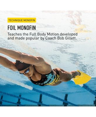 Foil Monofin - Rubber Swim Fin for Adults, Strengthens Legs & Core